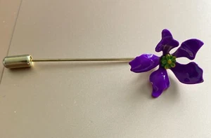 vintage flower enamel brooch pin purple - Picture 1 of 3