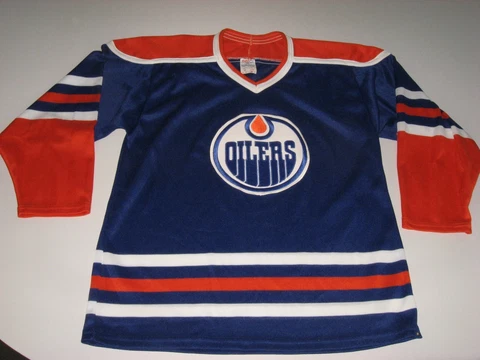 CCM Maska Men's Vintage Oilers Jersey Medium Blue Cover