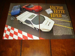 Dodge Viper 1992 vs. 1992 Vector vs. 1992 Corvette artículo original - Imagen 1 de 5