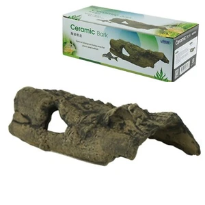 Ceramic Tree Bark Hiding Shelter Home Hide Pleco Shrimp Catfish Breeding Moss - Picture 1 of 3