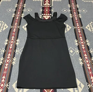 Armani Exchange Sequin Neck Womens Dress Size L Black Sleeveless Basic T99 - Picture 1 of 8