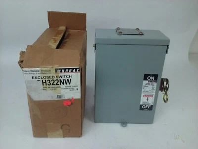 INTERRUPTOR DE SEGURIDAD FUSIBLE MURRAY GH322NW TIRO ÚNICO 2P, 60A, 240V, 10HP, TIPO 3R  Foto 1 de 4