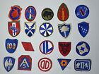 WWII Army Unit Patches 20 original - No Glow - Cut Edge - Dealer Collector Lot C