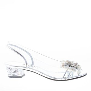 AZUREE CANNES scarpe donna Sandalo NUAGO trasparente pelle argento pietre avorio