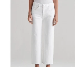 NWT - Edwin Womens MARLI ANKLE Eggshell White Denim Wide Leg Jeans Sz 30 - Picture 1 of 5