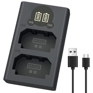 Dual USB Ladegerät Set kompatibel für Sony NP-FZ100 Kamera - Bild 1 von 9
