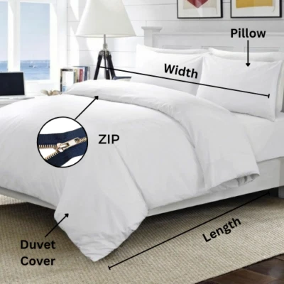 Premium Quality Egyptian Cotton Ultra Soft White Solid 1000 TC Bedding Items - Image 1 of 4