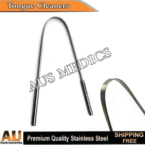 Tongue Scraper Oral Hygiene Bad Breath Treatment Stainless Steel - Bild 1 von 5