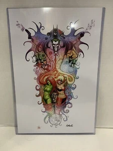 Nathan Szerdy SIGNED Batman Pinup Art Print Joker Harley Quinn Nightwing - Picture 1 of 3