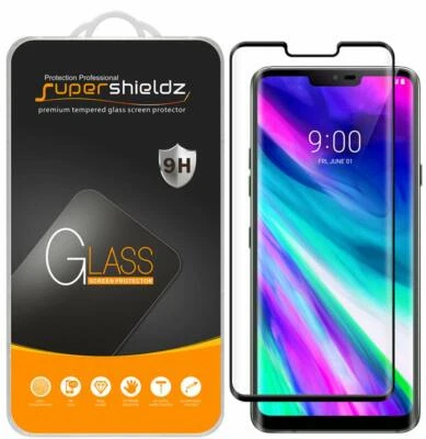 Supershieldz Full Cover Tempered Glass Screen Protector for LG G8 ThinQ (Black) - Image 1 of 4