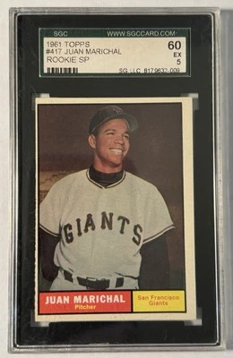1961 Topps Juan Marichal Rookie SP Short Print #417 SGC 5 San Francisco Giants Foto 1 de 2