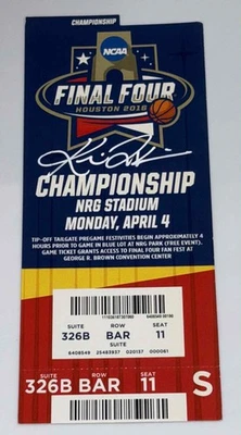Kris Jenkins Signed 2016 Final Four Championship Autograph Ticket JSA Villanova - Image 1 of 2
