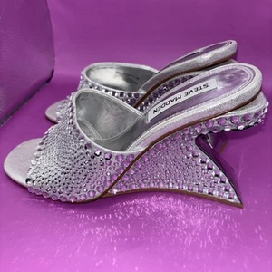 Sandalias de vestir de cuña arquitectónicas con estrás Steve Madden Krash-R 7,5 M (0140) - Imagen 1 de 20