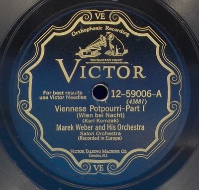 Lot of 16 - 12" Classical 78s on VICTOR Weber, Creatore, Pryor, Victor Symphony - Image 1 of 4