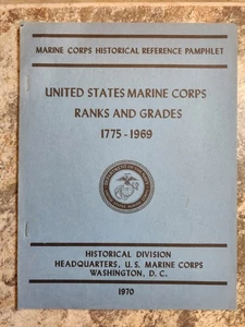 1970 USMC Libro di riferimento storico Corpo dei Marines ranghi e gradi 1775-1969 - Foto 1 di 10