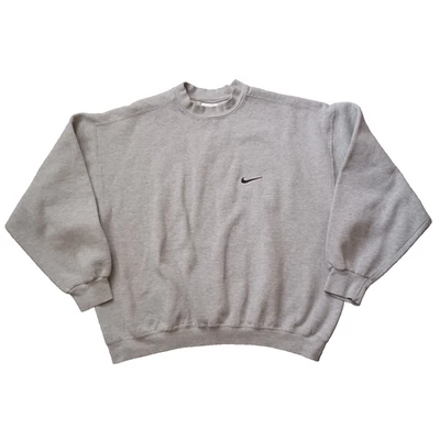 Vtg Nike Sweatshirt Mens Extra Large Gray Embroidered Swoosh Logo Boxy Fit USA - Image 1 of 4
