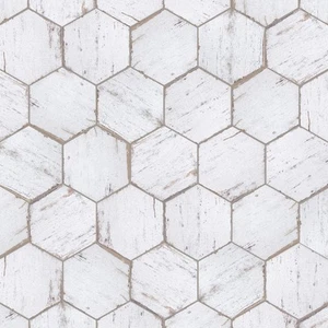 Merola Tile Retro Mini Hex Blanc 7" x 8" Porcelain Floor and Wall Tile - Picture 1 of 8