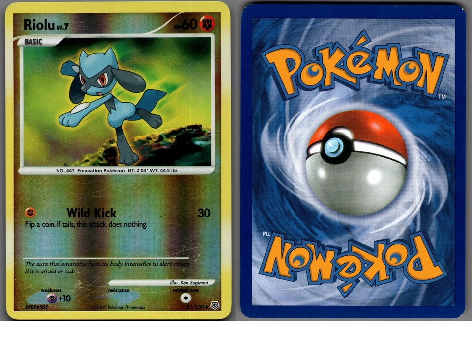 2007 Pokemon, Diamond & Pearl, #61/130 Riolu, Reverse Holo Uncommon - Image 1 of 1