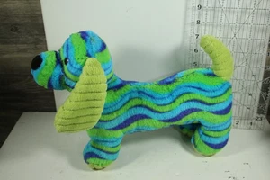 Toys R Us  Dachshund Blue & Green Puppy Dog Plush Stuffed Animal Toy Rare Find - Picture 1 of 3