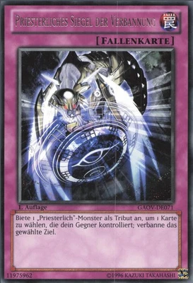 YuGiOh Priesterliches Siegel der Verbannung GAOV-DE071 Rare NM 1st - Bild 1 von 2