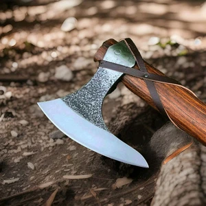 HACHA VIKINGA RAGNAR HECHA A MANO hecha a mano de acero al carbono barba de batalla con funda - Imagen 1 de 6