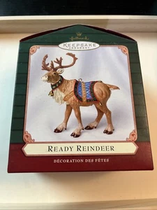 2001 Hallmark Keepsake Ready Reindeer Christmas Ornament - Picture 1 of 2
