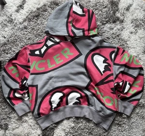 $680 USD MONCLER Pullover Hoodie Size M Pockets Printed Logo Long Sleeve - Picture 1 of 12