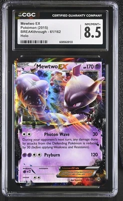 CGC 8.5 Mewtwo EX 2015 BREAKthrough 61/162 Holo Pokemon Card - Image 1 of 2
