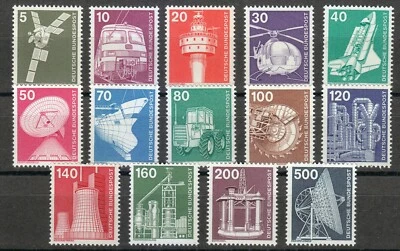 Alemania 1975-76 MNH Mi 846-859 Tecnología.Ciencia.Comunicación.Medicina. Juego ** Foto 1 de 2