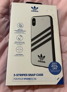 Adidas 3-Stripes Samba Snap Case for Apple iPhone X / Xs - White - black stripes - Picture 1 of 3