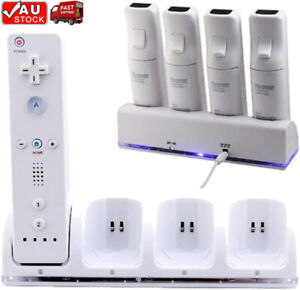 For Nintendo Wii Remote Controller Batteries Rechargeable + Charger Dock Station