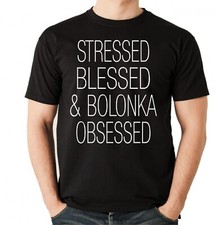Bolonka Zwetna Unisex T-Shirt Dog Motive Stressed Blessed Tsvetnaya Russian H