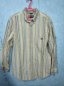 CHAPS Mens  shorts sleeves multicolor stripe button Down shirt size Medium - Picture 1 of 11