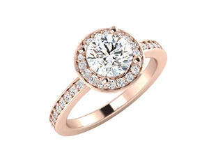Round Diamond Engagement Rings 1 Carat GCI IGI Lab Created 18k Rose Gold 5 6 7 8 - Picture 1 of 7