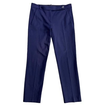 Pantalón Pinko Italiano Azul Marino Recortado Viscosa Elástico Talla 6 Foto 1 de 4