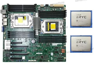 2x AMD EPYC 7551 32 Cores 2,0-3,0 GHz CPU + Supermicro H11DSI Motherboard REV2.0 - Picture 1 of 5