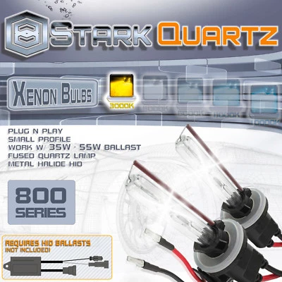 35W / 55W Xenon HID Bulbs Fog Light 3000K Yellow - 880 881 899 Replacement Pair - Image 1 of 3