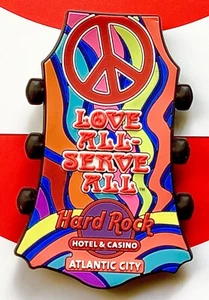2019 HARD ROCK HOTEL & CASINO ATLANTIC CITY MAGNET 3D PEACE GUITAR HEADSTOCK - Picture 1 of 2