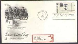 US. 1349. 6c. Rhode Island, 1775. Historic Flag. Art Craft FDC. 1968 - Picture 1 of 1