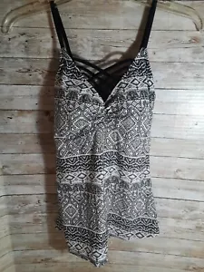 Women's Swimsuit/Swimwear Tankini Padded Spaghetti Strap Top Swimwear Size L - Picture 1 of 8