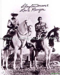 Signierter Clayton Moore Lone Ranger 8X10 s/w. Foto mit Echtheitszertifikat Kostenloser Versand - Bild 1 von 1