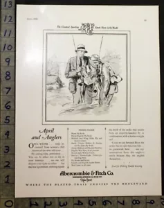 1928 ABERCROMBIE FITCH SPORT WOMEN FISH FLY TROUT RIVER ANGLER TACKLE AD 30720 - Picture 1 of 1
