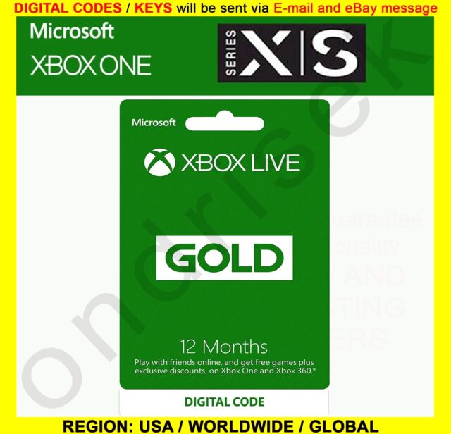 Microsoft Xbox Live 12 month Gift Card 59.99