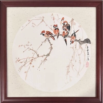 Pintura tradicional china pintada a mano -El regreso del golondrino《燕归来》 Foto 1 de 4