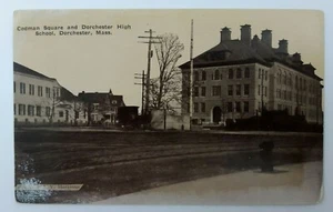 Postkarte Massachusetts Dorchester Codman Square und Dorchester High School 1910er - Bild 1 von 2