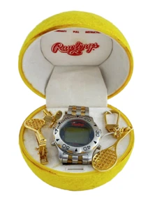 Rawlings RARE Vintage Tennis Watch Set Racquet Cufflinks Tie Tack Clip Keychain - Picture 1 of 12