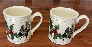 Portmeirion Holly and Ivy 2 Breakfast Mugs - Picture 1 of 4