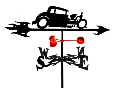 SWEN Products Farrell Series HOT ROD AUTO CAR Steel Weathervane - Image 1 of 2