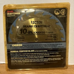 NEW Vintage Sears Craftsman 10" 20 Tooth Carbide General Purpose Blade 9-32531 - Picture 1 of 10
