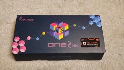 ducky one 2 mini, 60%, pure white, cherry rbg blue switched + pure white cable - Image 1 of 4